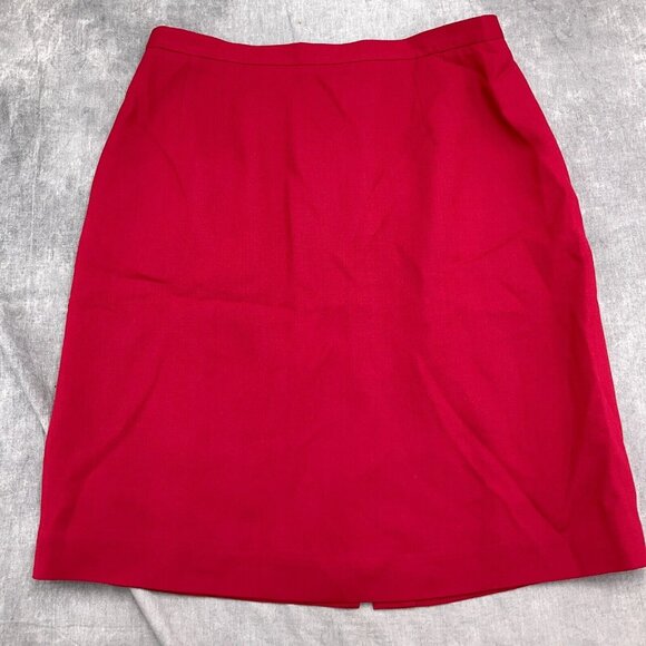 Talbots Skirt Suit 12/40 30Wx21L Red Wool Blend Classic Career 2pc USA VTG - Picture 9 of 16